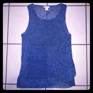 barIII Metallic Royal Blue Sleeveless Shirt